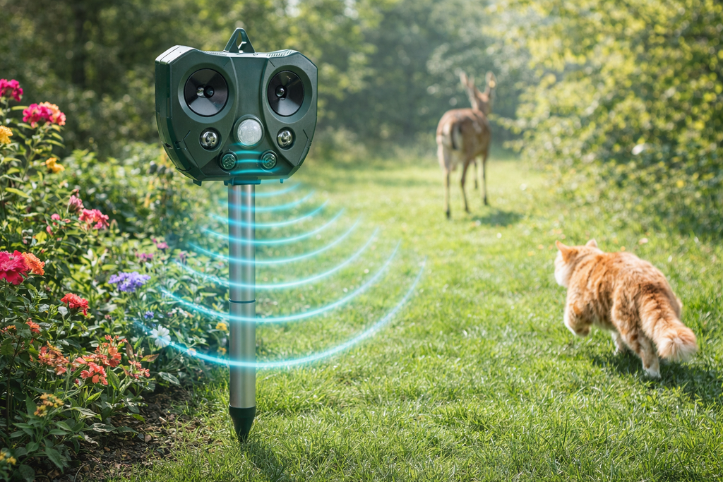 Solar-Powered Outdoor Bird & Animal Deterrent with Motion Sensor
