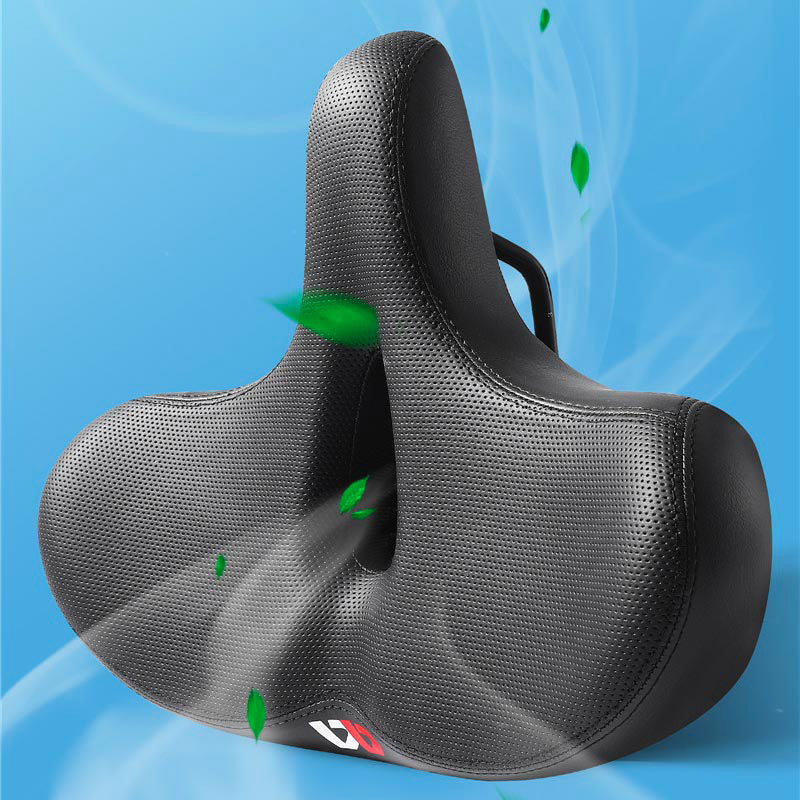 Wide Bike Seat – Comfort Bicycle Saddle with Spring Suspension & PU Leather
