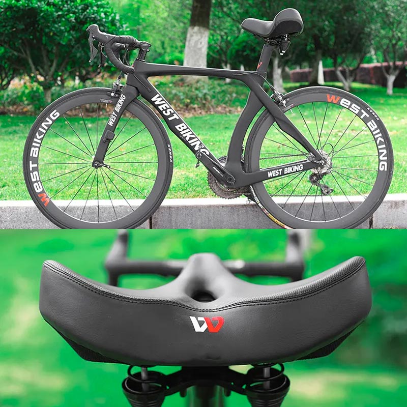 Wide Bike Seat – Comfort Bicycle Saddle with Spring Suspension & PU Leather