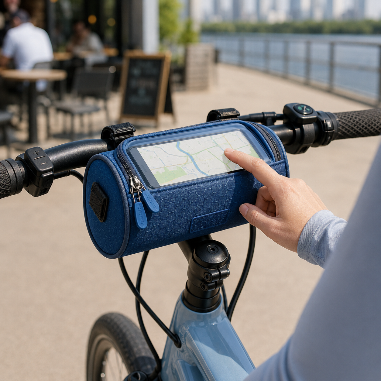 Bike Handlebar Bag with Touchscreen Pouch