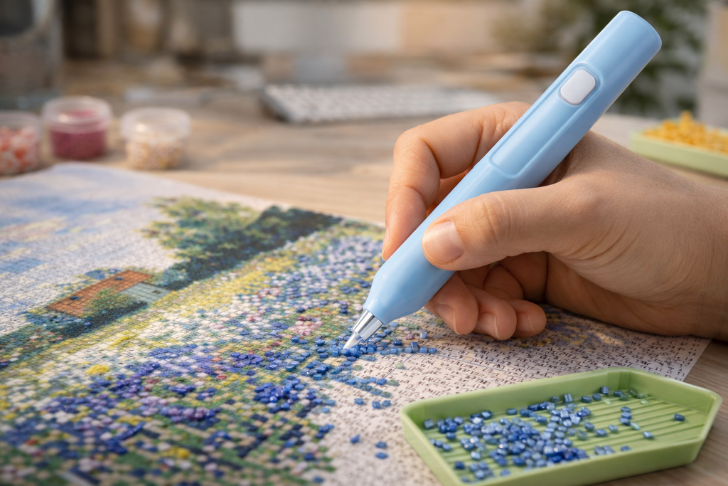 Electric Diamond Painting Pen – Cordless Precision Suction Tool for Diamond Art