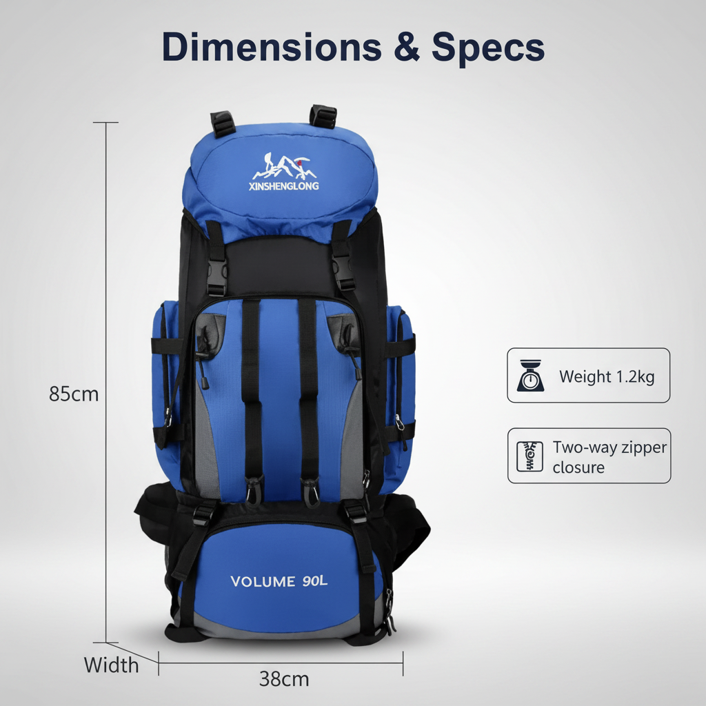 Dimensions Infographic Blue
