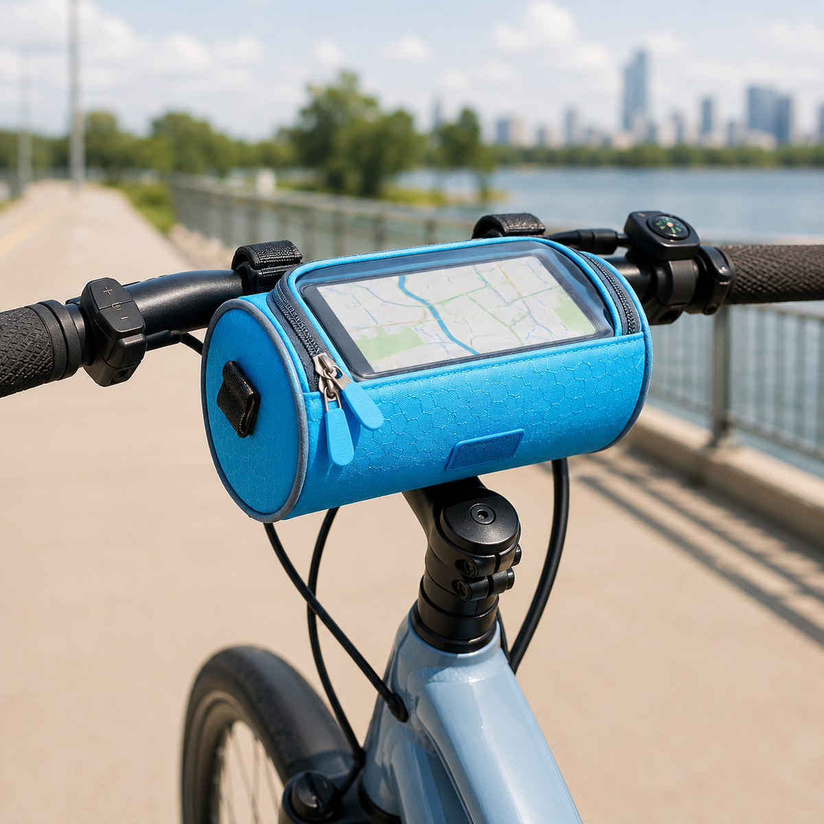 Bike Handlebar Bag with Touchscreen Pouch