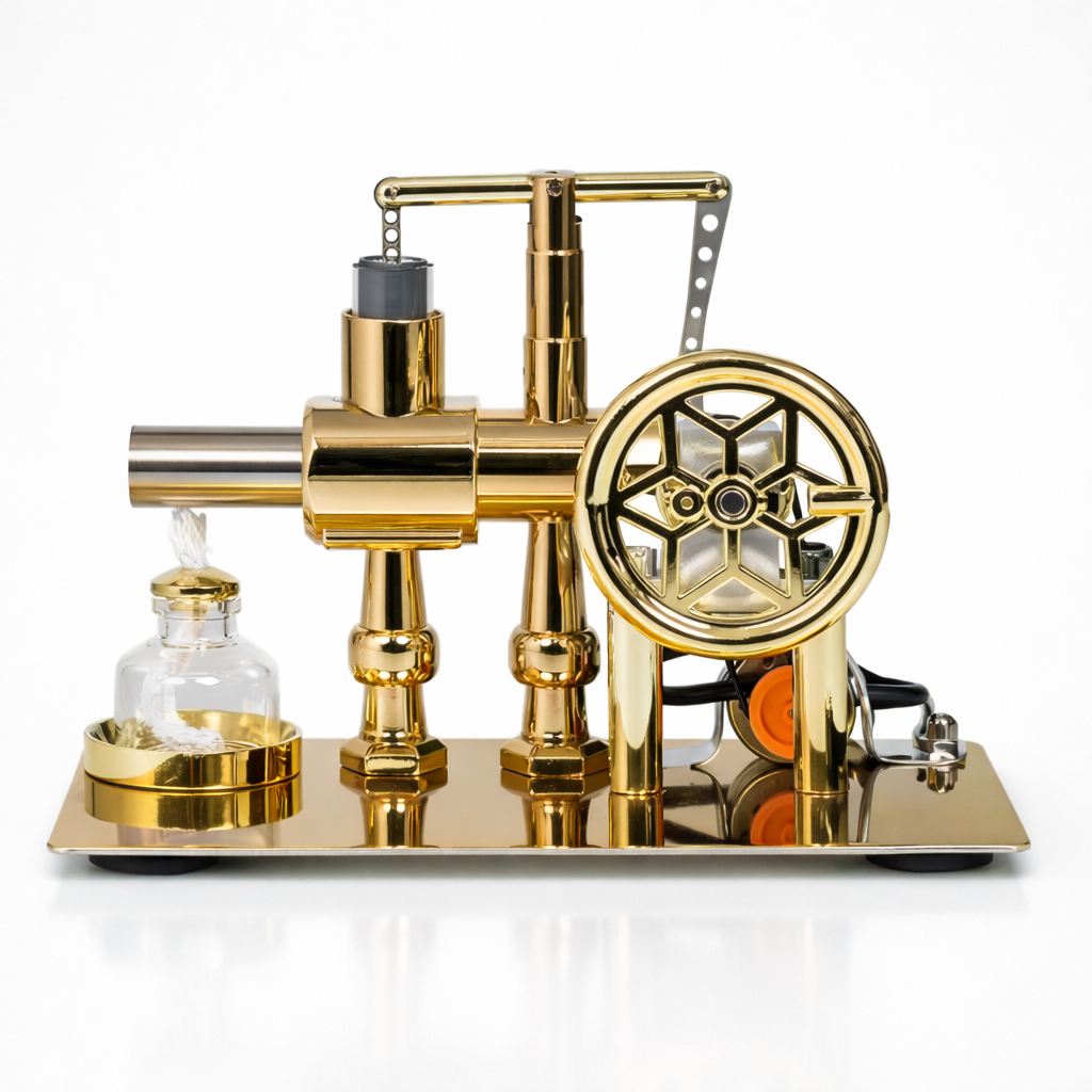 Hot Air Stirling Engine Generator with LED – Desktop Mechanical Model Kit