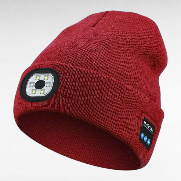 LED Bluetooth Beanie – Hands-Free Music Hat with Detachable Head Torch