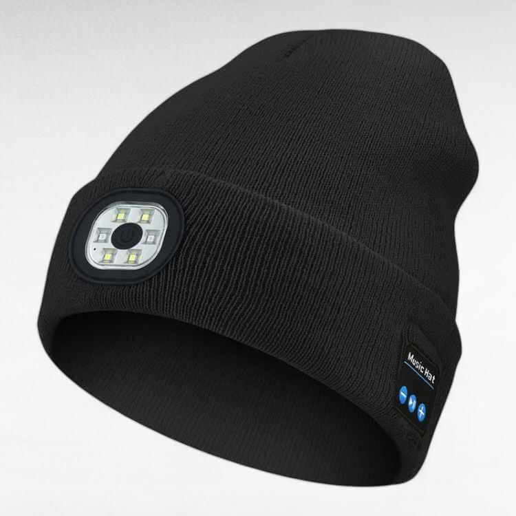 LED Bluetooth Beanie – Hands-Free Music Hat with Detachable Head Torch
