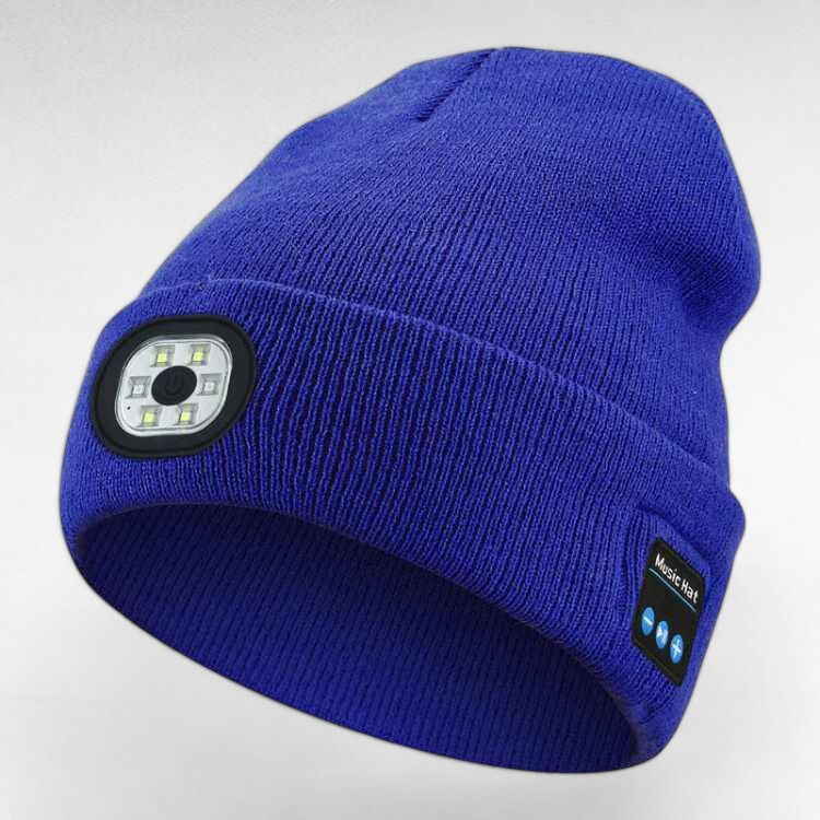 LED Bluetooth Beanie – Hands-Free Music Hat with Detachable Head Torch