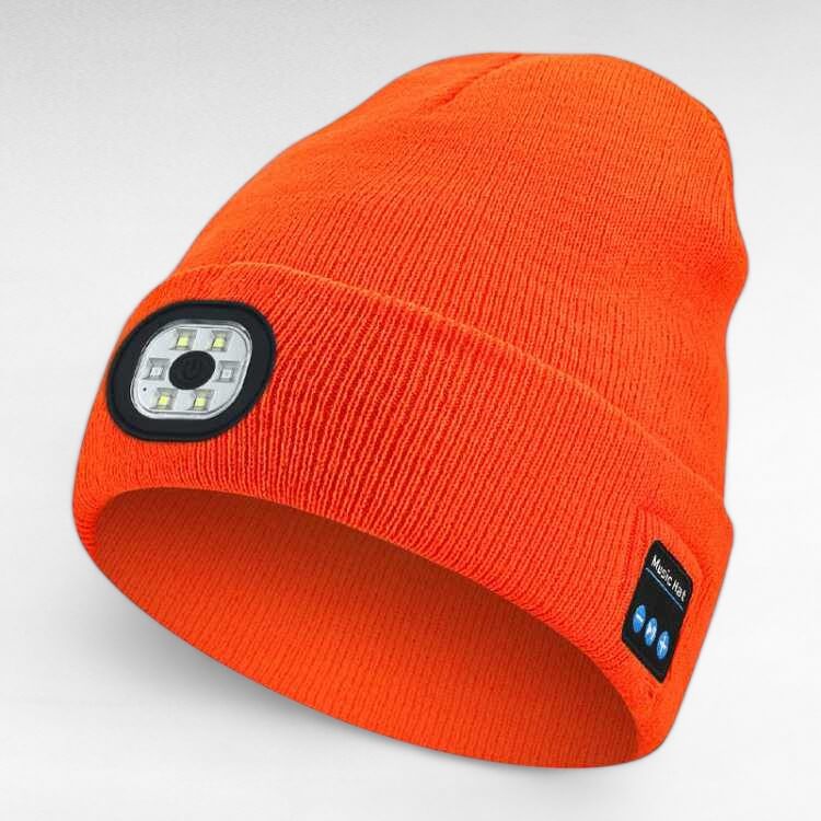 LED Bluetooth Beanie – Hands-Free Music Hat with Detachable Head Torch