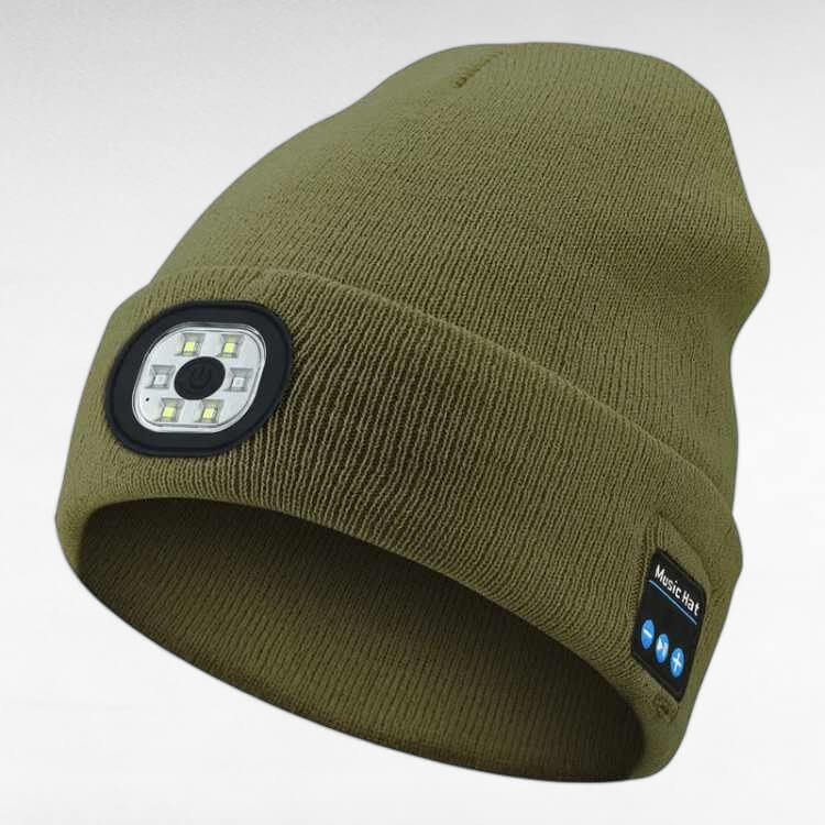 LED Bluetooth Beanie – Hands-Free Music Hat with Detachable Head Torch