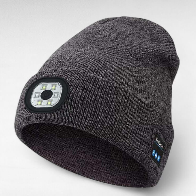LED Bluetooth Beanie – Hands-Free Music Hat with Detachable Head Torch