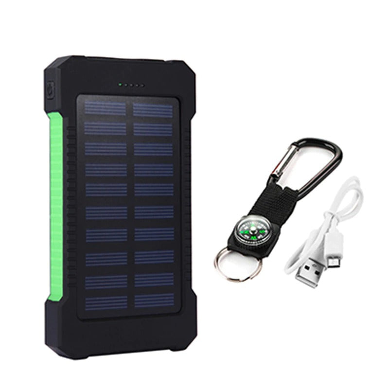 Solar Power Bank – 30,000mAh Rugged Portable Charger with LED Torch