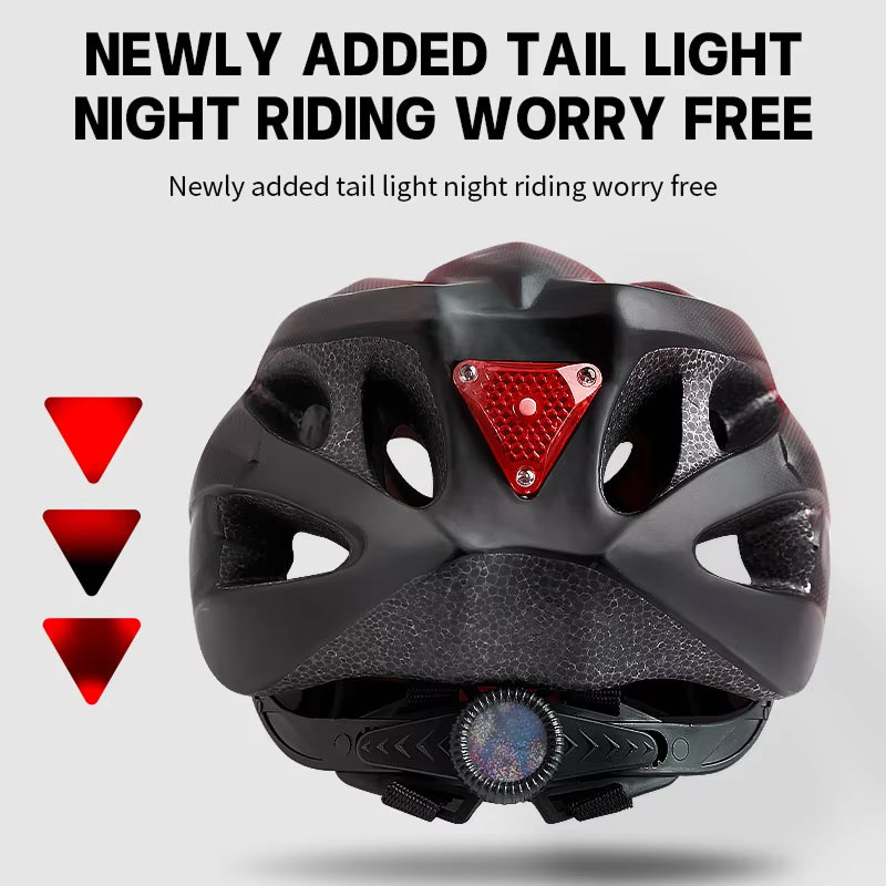 Road & Mountain Bike Helmet with Light – Lightweight Cycling Helmet with Magnetic Visor