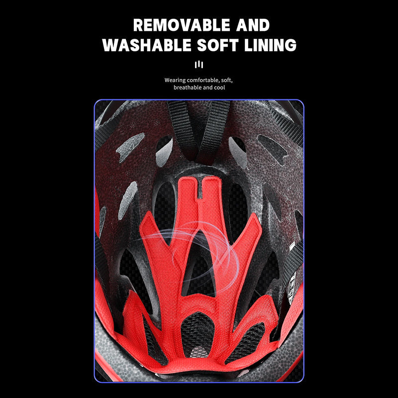 Road & Mountain Bike Helmet with Light – Lightweight Cycling Helmet with Magnetic Visor