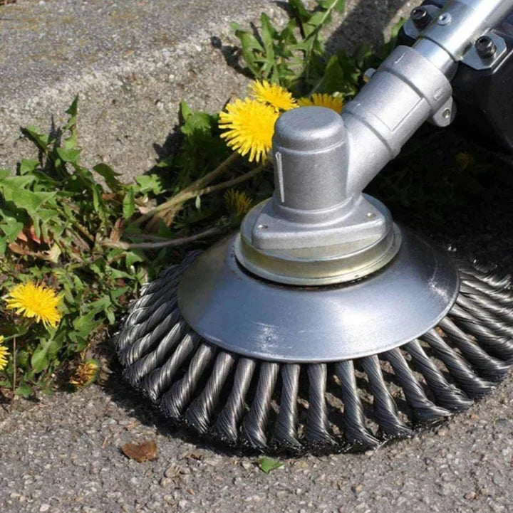 Carbon Steel Weed Brush & Trimmer Head – Twisted Wire Brush Cutter for Hard Surfaces
