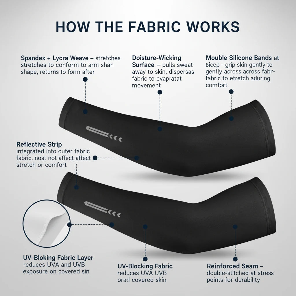 UV Protection Arm Sleeves – Cooling Compression Sun Sleeves for Cycling, Golf & Running