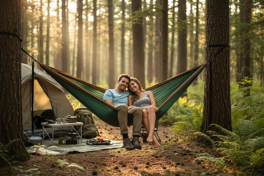 2 Person Camping Hammock – Lightweight Parachute Hammock with Straps & Carabiners