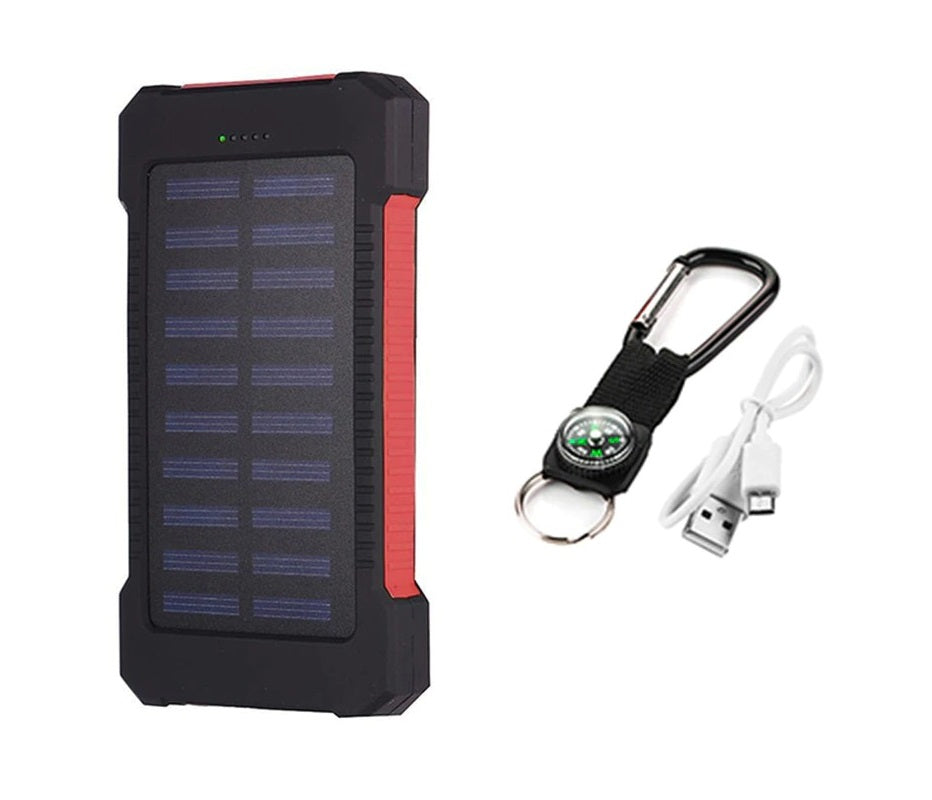Solar Power Bank – 30,000mAh Rugged Portable Charger with LED Torch