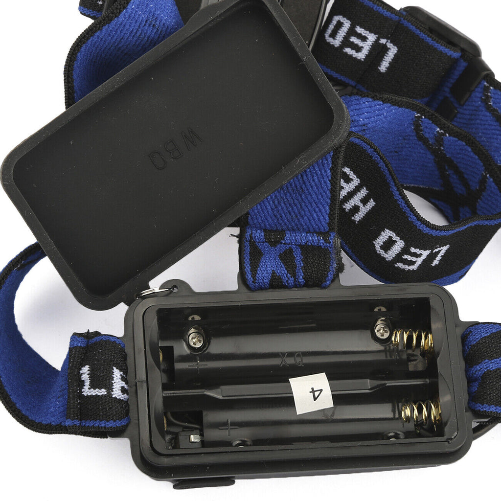 Zoomable LED Head Torch – Rechargeable Waterproof Headlamp with 18650 Batteries