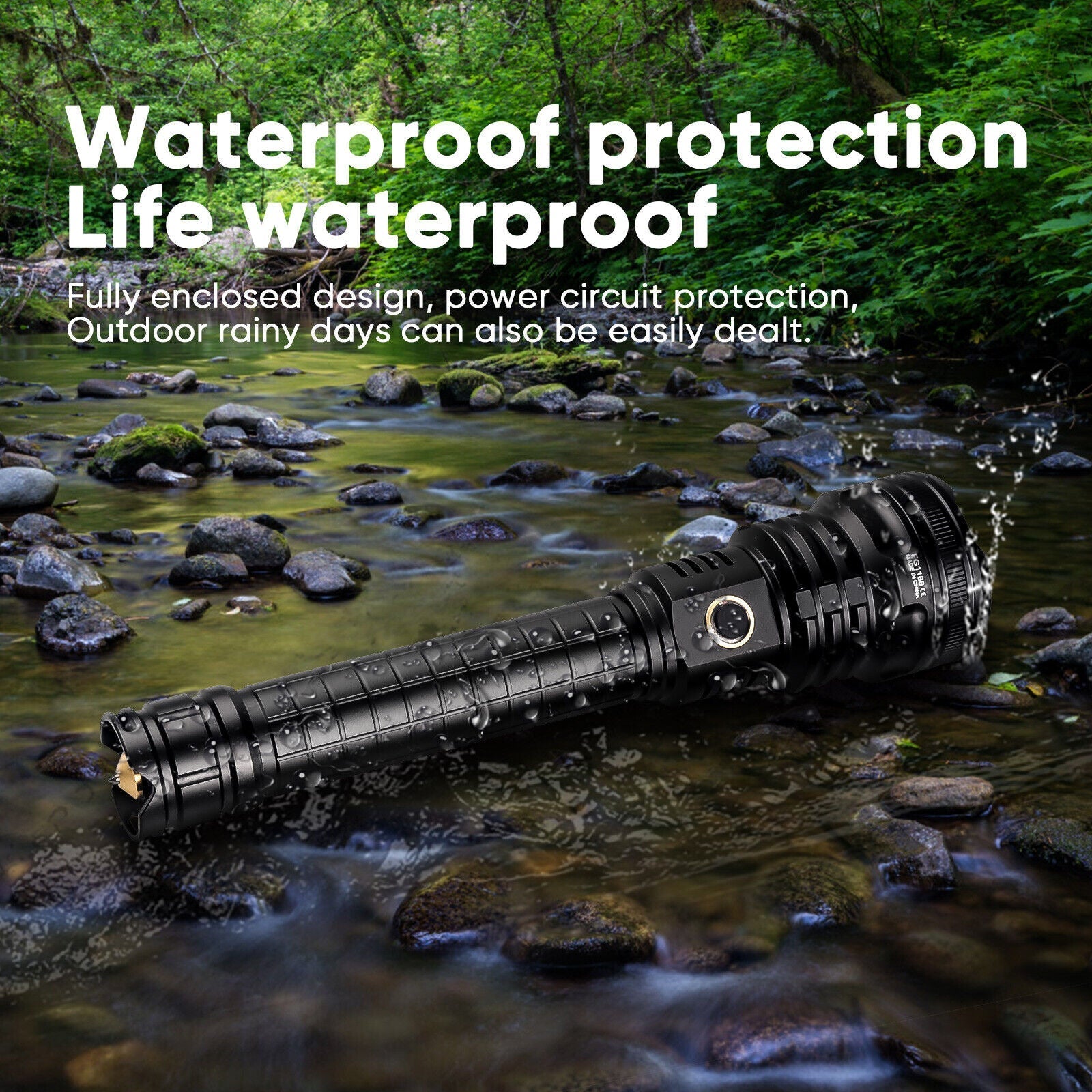 Rechargeable Torch – XHP70.2 Tactical Zoom LED Flashlight