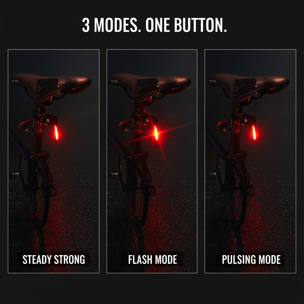 Three panels: Steady Strong · Flash · Pulsing
