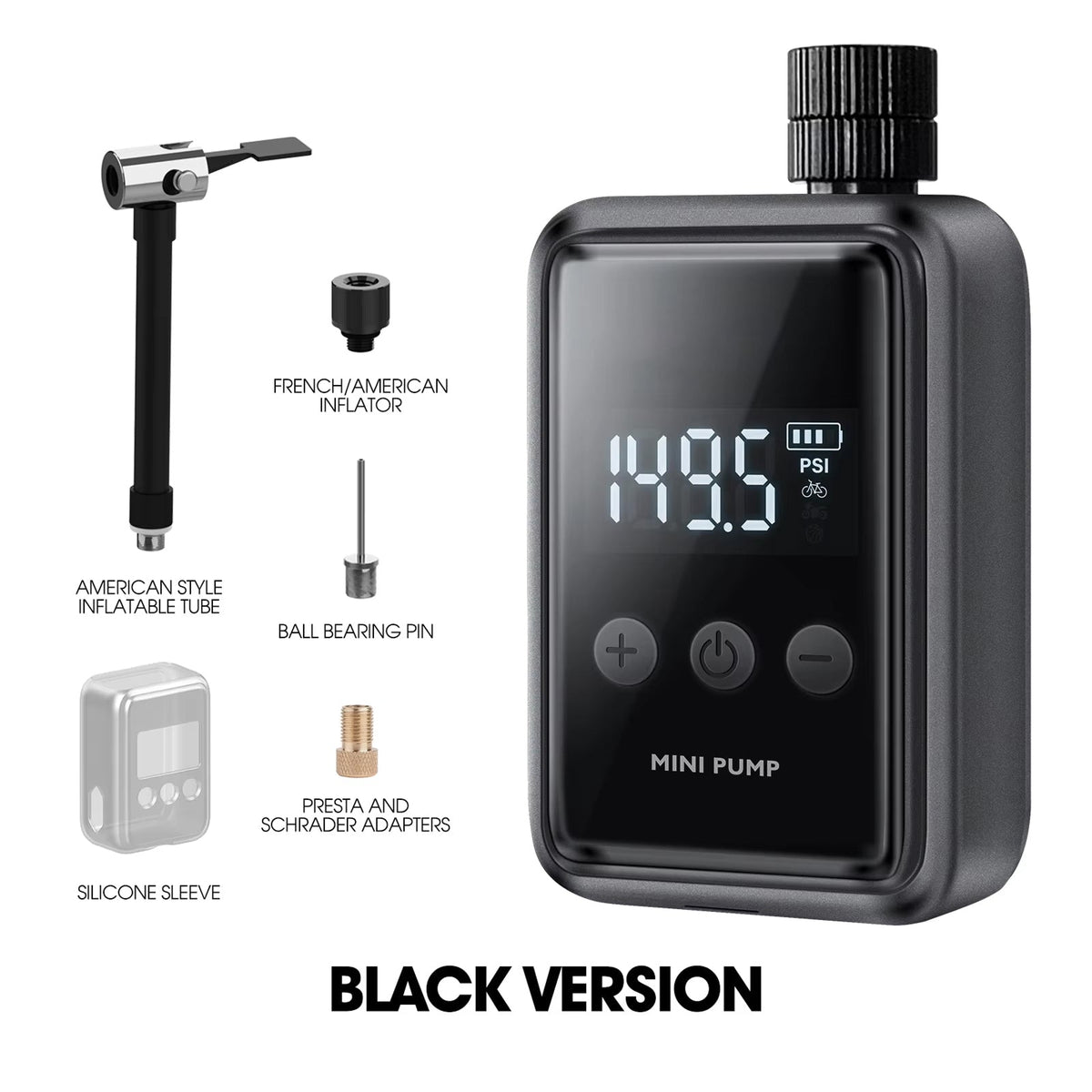 Electric Bike Pump – Digital Portable Mini Pump with Pressure Display