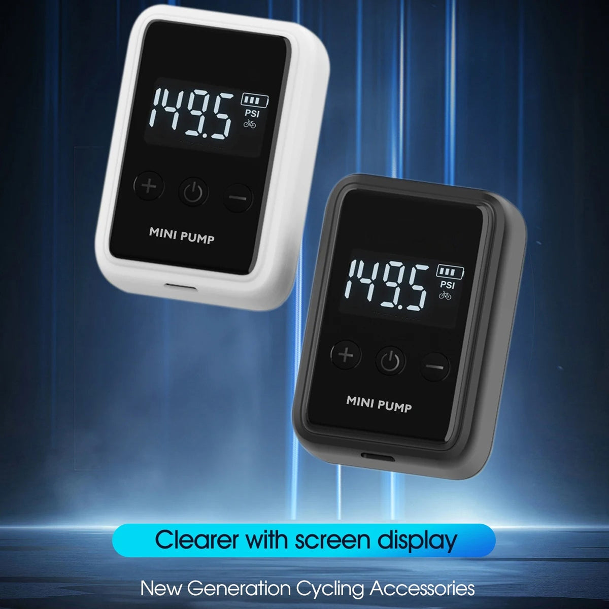 Electric Bike Pump – Digital Portable Mini Pump with Pressure Display