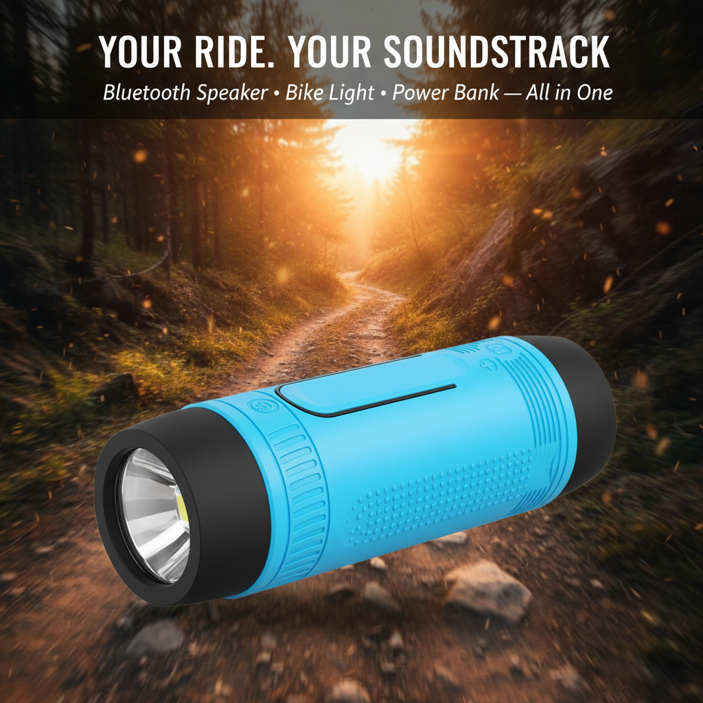 Your Ride. Your Soundtrack. — Cycling background with product